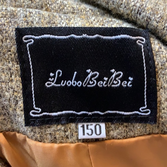 Luobo Bei Bei Tan Wool Blazer W/Label Arrow Broach Size XSmall - Picture 7 of 10